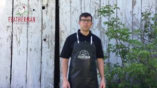 How to tie the new Featherman Equipment Poultry Processing Neoprene Apron [upl. by Ignatia]