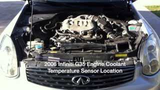 2006 Infiniti G35 Engine Coolant Temperature Sensor Location [upl. by Mayda]