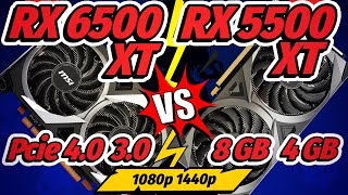 RX 6500 XT PCie 40 vs RX 6500 XT PCie 30 vs RX 5500 XT 8GB vs RX 5500 XT 4GB [upl. by Warrenne]