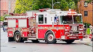 FDNY ENGINE 40 ACTING FDNY ENGINE 37 RESPONDING ON WEST 125TH STREET IN HARLEM MANHATTAN NEW YORK [upl. by Trevlac]