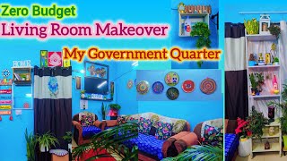 Zero Cost Living Room Makeover  Government Quarter Makeover Ideas  Living Room Decoration Ideas [upl. by Copeland]