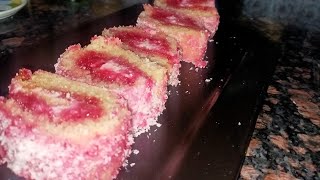 Eggless Strawberry Swiss roll recipe  Ragini Srivastava [upl. by Darrey610]