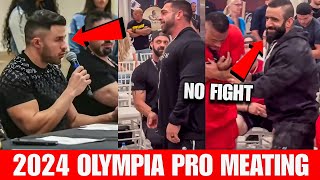 Mr olympia 2024 Pro MEATING😡 Warning For Hadi Choopan and Derek Lunsford NO FIGHT amp Pushing On Stage [upl. by Yelwah]