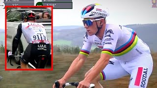 Remco Evenepoel Plays on EASY MODE after Pogacar Crash  LiegeBastogneLiege 2023 [upl. by Aihtenyc]