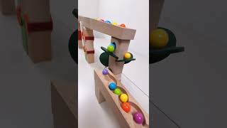 marble Run Race ASMR 143 Wooden Wave Course Colorful Marbles marblerun marblerunrace asmr [upl. by Agnot]