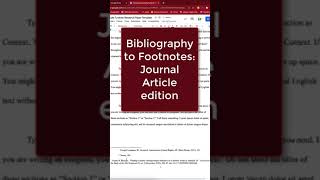 Turabian Citation Help Bibliography into footnotes  Online Journal Article [upl. by Edualcnaej]