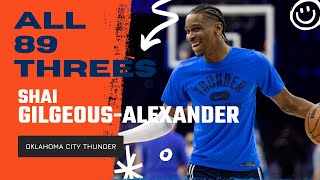 Shai GilgeousAlexander ALL 89 ThreePointers From 202122 NBA Regular Season  King of NBA [upl. by Nosaj]