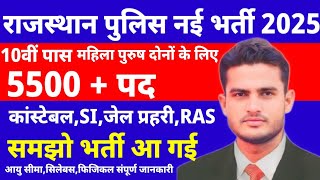 Rajasthan police new vacancy 2025  police constable Bharti 2025  Rajasthan SI New Vacancy 2025 [upl. by Eanej]