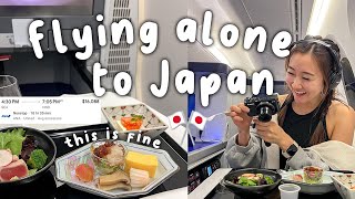 Japan Travel Vlog Traveling ALONE to Japan Business Class [upl. by Lymn]