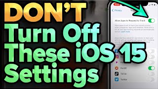 Dont Turn Off These iOS 15 Settings [upl. by Tana300]