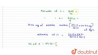 Deildrin an insecticide contains CHCl and O Combustion of 2972 mg of dieldrin gave [upl. by Noved547]