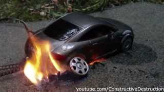 RC car burnout ends in flames [upl. by Myra]