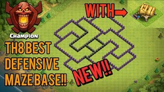 New Town Hall 8TH8 Maze Base DEFENSE Clash of Clash [upl. by Aihtnamas606]