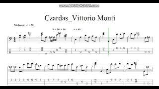 CzardasVittorio Monti classical bass tab [upl. by Nilyahs]