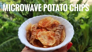 ଗୋଟିଏ ଚାମଚ ତେଲରେ ବନାନ୍ତୁ ଆଳୁ ଚିପ୍ସ୍  Microwave Potato Chips  Quick Easy Healthy Wafers Recipe [upl. by Colbert]