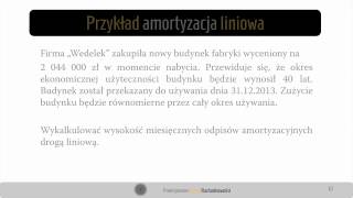 16 Rozwiązanie przykładu amortyzacja liniowa [upl. by Nevad]