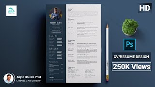 How to Create a CVRESUME template in Photoshop  ✪ Photoshop Tutorial ✪ [upl. by Lennie289]