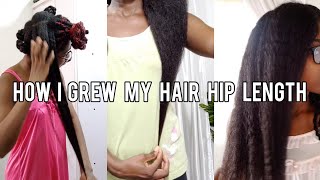 HOW I GREW MY HAIR HIP LENGTH  DO THIS TO GROW YOUR HAIR amp RETAIN LENGTH IF YOUR HAIR IS BREAKING [upl. by Pammy]