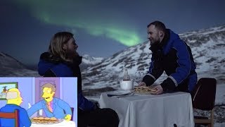 The Simpsons quotSteamed Hamsquot recreated under the Northern Lights in Tromsø [upl. by Eldwun968]