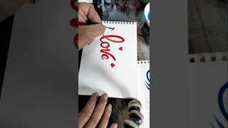 Lettering with brush 🖌️ lettering brush calligraphy how love [upl. by Cotterell]