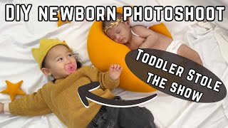 🤪 what happens when you try to do a DIY Newborn Photoshoot with a 18 Months Old Toddler [upl. by Mendes]