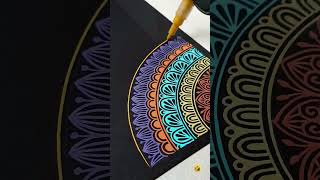 Multicolored Mandala Art  Process Video  Satisfying art  She Draws shorts [upl. by Aihtnamas917]