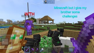 Minecraft but I give my brother some challenges😌🤫 foryou viralvideo minecraft mob [upl. by Aibat]