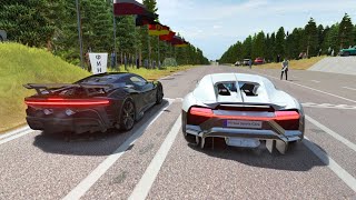 Ferrari SF90 XX Stradale 2025 vs Bugatti Chiron Profilee 2022 at Borovaya [upl. by Jemmy]