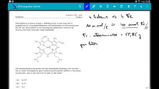 Vraag 03 2016 Augustus chemie Arts  Tandarts toelatingsexamen [upl. by Isborne]