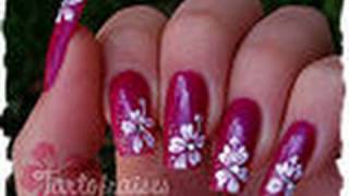 Hibiscus nail art au vernis [upl. by Iramat]