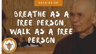 Breathe as a Free Person Walk as a Free Person  Dharma Talk by Thich Nhat Hanh 20140330 [upl. by Nolitta]