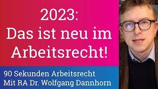 90 Sekunden Arbeitsrecht Das ist neu 2023 im Arbeitsrecht [upl. by Ilke]