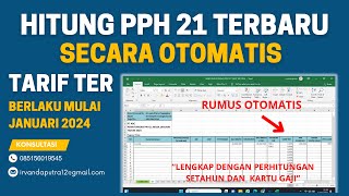 PERHITUNGAN PPH 21 TARIF TER TERBARU 2024 DENGAN RUMUS EXCEL SECARA OTOMATIS  Bisa Request Tabel [upl. by Barabas]