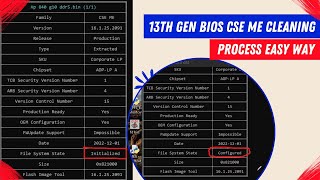 13th Gen Bios CSE ME Cleaning Process Easy Way ITCARECOMPUTER [upl. by Liliane573]