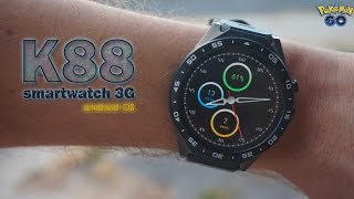 KINGWEAR KW88 smartwatch capaz de cargar POKEMON GO Review [upl. by Anaugahs82]