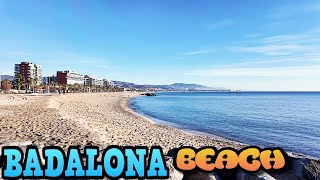 4K 60fps Barcelona Beach Walking Tour ⛱ Badalona Paseo Maritimo 2024 🇪🇸 [upl. by Hoag981]