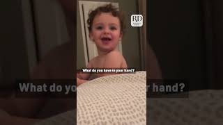 This toddler saying quotcotton ballsquot had his parents in stitches funnytoddlers [upl. by Enylodnewg]