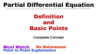 1 Partial Differential Equation  Basic Points  PDE [upl. by Eedia]