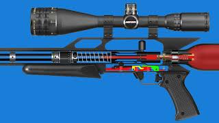 AirForce  GunPower PCP Condor SS mechanism  2D animation  How PCP airgun works pcpcondor [upl. by Hime]