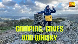 CAMPING CAVES amp WHISKY  Rydal Caves Loughrigg Fell  Wild camping UK  Tamnavulin whisky review [upl. by Aneroc]