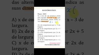 Se a área de um terreno é dada pela equação A  3x²  6x qual das alternativas abaixo  shorts [upl. by Urbanna681]