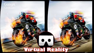 3D VR High Speed Motorcycle Ride Virtual Reality Vídeo Google Cardboard VR Box 3D SBS [upl. by Anissej994]