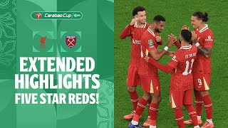 FIVE STAR REDS  Liverpool v West Ham United extended highlights [upl. by Leibrag]