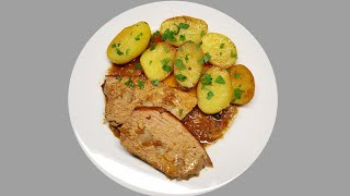 Pečená špikovaná vepřová kýta s bramborem recept [upl. by Necyla]