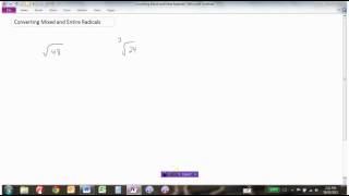 Converting EntireMixed Radicals with Variables [upl. by Medardas]