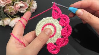 Very Beautiful and Easy 👌🏻🌹 How to Crochet a Cute Coaster or Sousplat Crochet Patterns [upl. by Acissej]