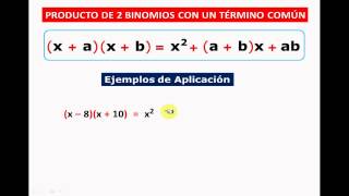 Producto de dos binomios con término común [upl. by Web]