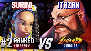 SF6 ▰ SURINI 2 Ranked Kimberly vs ITAZAN Zangief ▰ High Level Gameplay [upl. by Annauqahs]