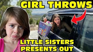 Girl Temper Tantrum Throws Little Sisters Birthday Presents Out Car Window Original [upl. by Adrell144]