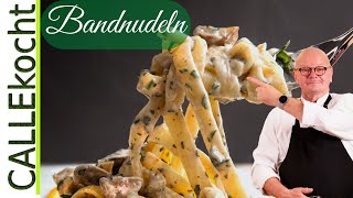 Einfaches Pasta Tagliatelle Rezept ohne Maschine Nudeln selber machen [upl. by Tallie170]